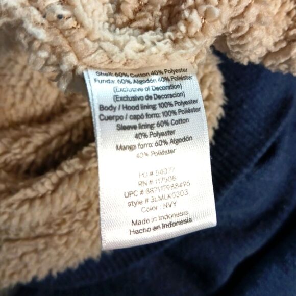 Levi's Full Zip Hoodie Medium Sherpa Lined Blue Pockets Regular Fit. Substantial - Picture 6 of 12